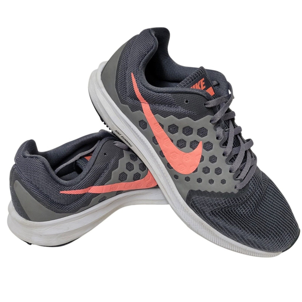 Nike Downshifter Gray Lava Glow Sunset Running Shoes Women's Size 9.5. Pre-owned